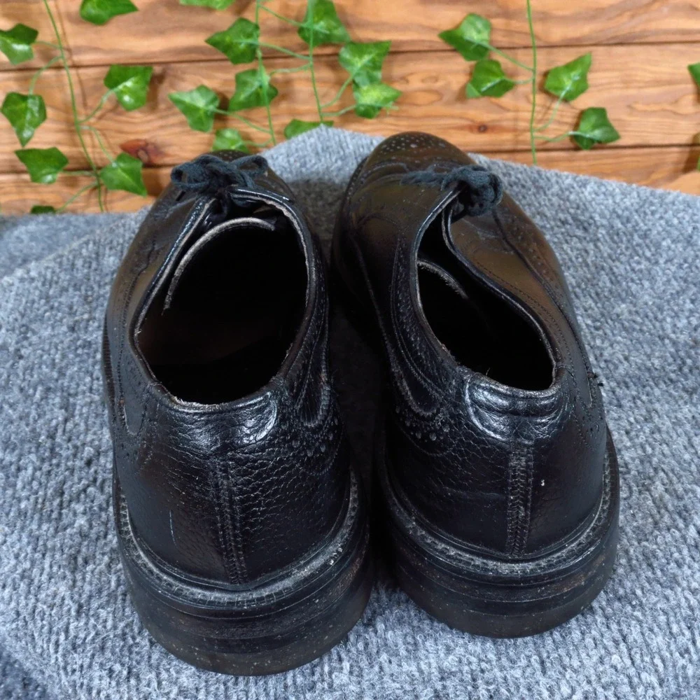 Nunn Bush Vintage Pebble Men Dress Shoe 9.5 Narrow Formal Business Black Leather